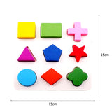 Wooden Puzzle Alphabet Number Shape Matching Board Baby Early Learning 3D Puzzle Preschool Educational Toys for Children