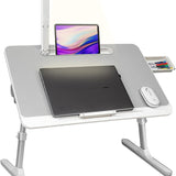 Lap Desk for Laptop with LED Light and Drawer, Adjustable Stand for Bed, Sofa, Study, Reading