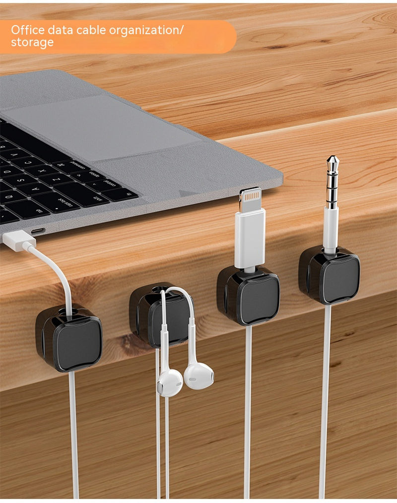 Magnetic Cable Clip under Desk Cable Management Adjustable Cord Holder Wire Organizer and Cable Management Wire Keeper