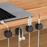 Magnetic Cable Clip under Desk Cable Management Adjustable Cord Holder Wire Organizer and Cable Management Wire Keeper