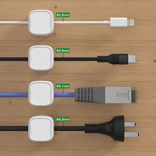 Magnetic Cable Clip under Desk Cable Management Adjustable Cord Holder Wire Organizer and Cable Management Wire Keeper