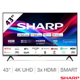 4T-43GJ4225K, 43 Inch 4K UHD Roku Smart TV