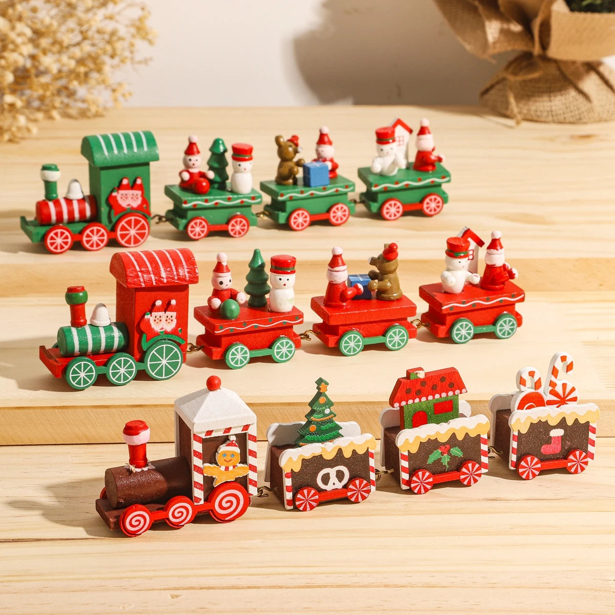 Little Train Wooden Christmas Decorations for Home 2024 Xmas Decor Christmas New Year 2024 Christmas Ornaments Christmas Noel