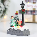 Christmas Scene Village House Snowmen Lighted Christmas Miniature Christmas Village Set for Gift Christmas Decor Micro Landscape