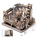 Rokr Electric Model Kits Marble Spaceport 3D Puzzles Brain Teaser Wooden Puzzles Building Toy Gifts for Men/Women/Teens