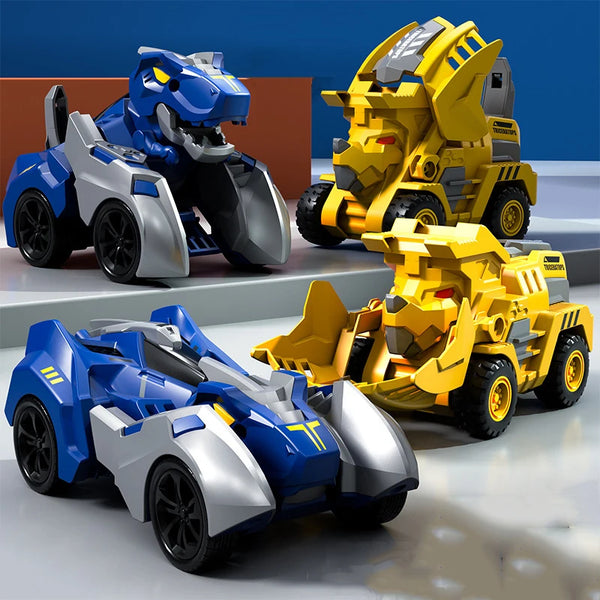 2 in 1 Transforming Dinosaur Car Deformation Toys Inertial Sliding Dino Automatic Transform Figures Robot Diecasts Toy Boys Gift