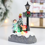 Christmas Scene Village House Snowmen Lighted Christmas Miniature Christmas Village Set for Gift Christmas Decor Micro Landscape