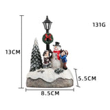 Christmas Scene Village House Snowmen Lighted Christmas Miniature Christmas Village Set for Gift Christmas Decor Micro Landscape