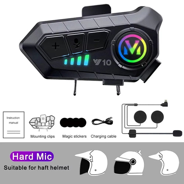  Motorcycle Helmet Waterproof Headset 