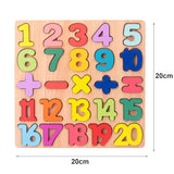 Wooden Puzzle Alphabet Number Shape Matching Board Baby Early Learning 3D Puzzle Preschool Educational Toys for Children