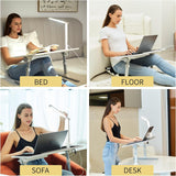 Lap Desk for Laptop with LED Light and Drawer, Adjustable Stand for Bed, Sofa, Study, Reading