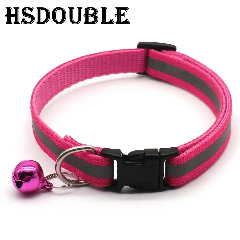 Reflective Adjustable Cats And Small Dogs Collars With Bells (2Pcs/Pack 12 )