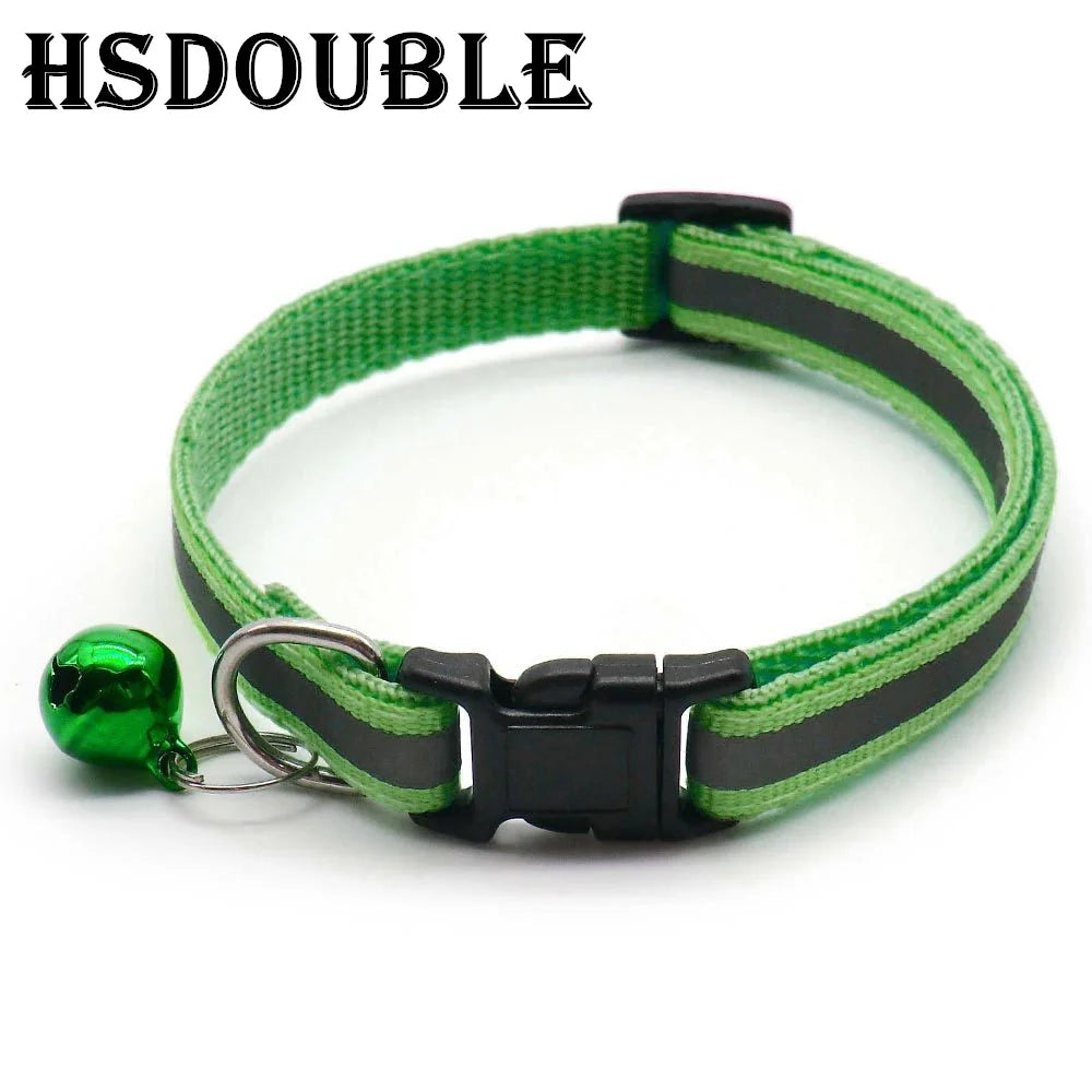 Reflective Adjustable Cats And Small Dogs Collars With Bells (2Pcs/Pack 12 )