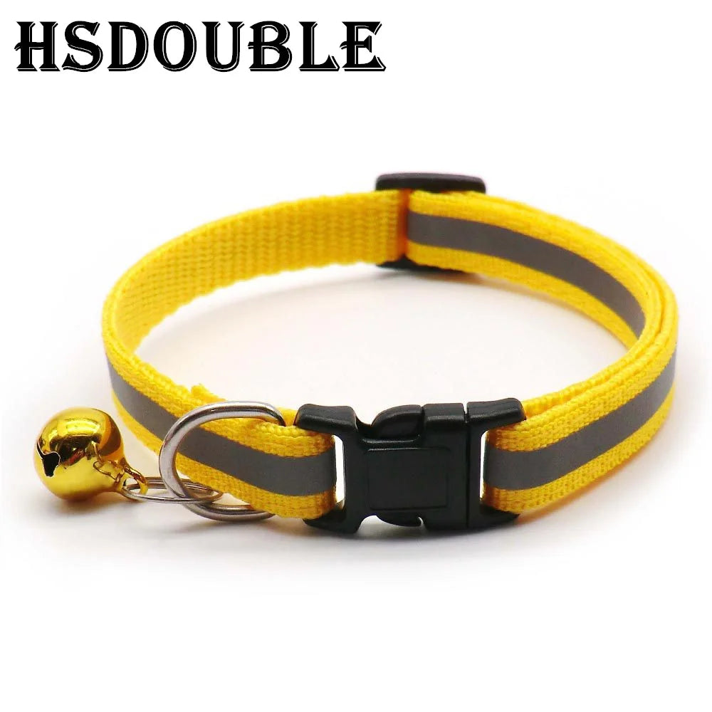 Reflective Adjustable Cats And Small Dogs Collars With Bells (2Pcs/Pack 12 )