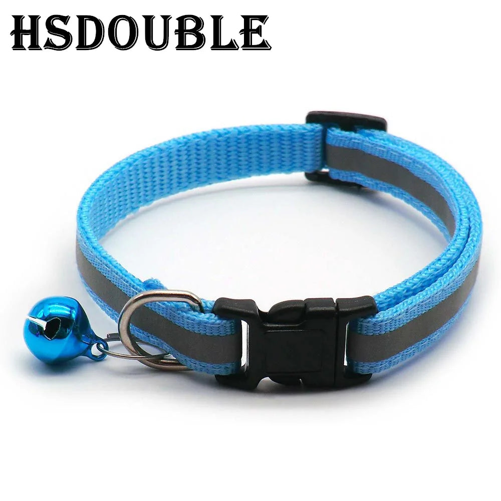 Reflective Adjustable Cats And Small Dogs Collars With Bells (2Pcs/Pack 12 )