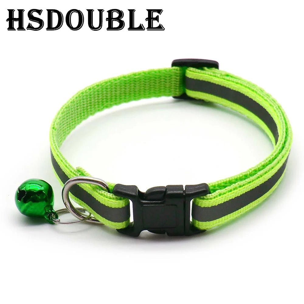 Reflective Adjustable Cats And Small Dogs Collars With Bells (2Pcs/Pack 12 )