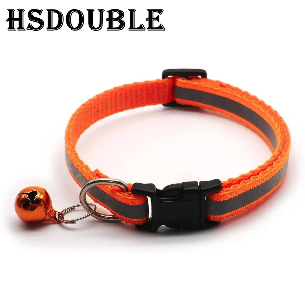 Reflective Adjustable Cats And Small Dogs Collars With Bells (2Pcs/Pack 12 )