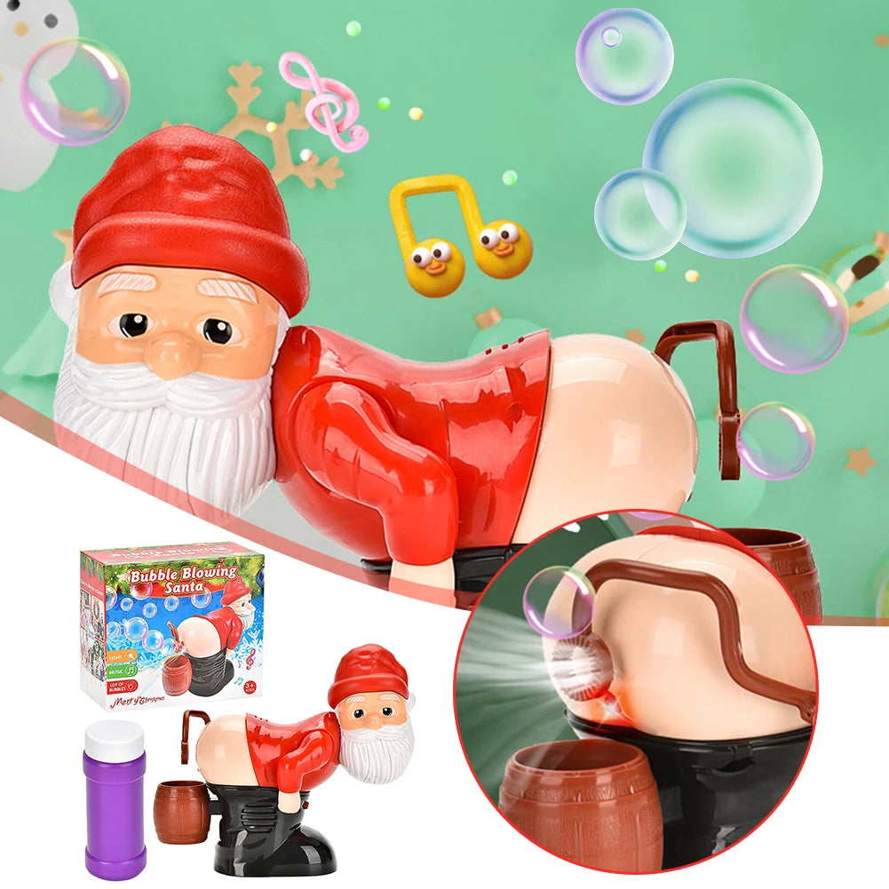 Christmas Butt Bubble Machine with Music & Light (Electric Fart Santa Toy)