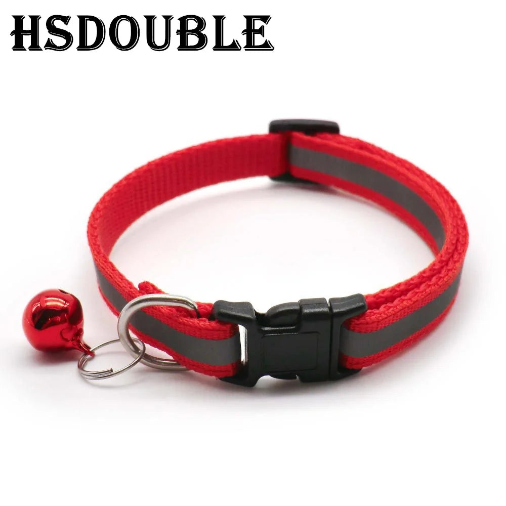 Reflective Adjustable Cats And Small Dogs Collars With Bells (2Pcs/Pack 12 )