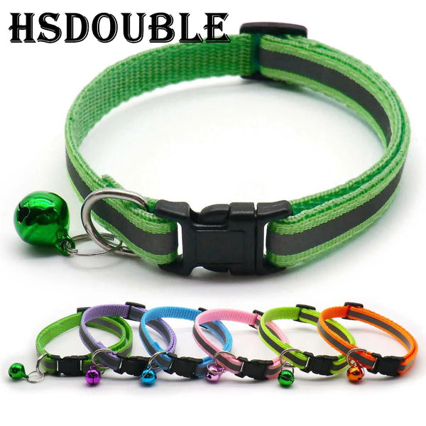 Reflective Adjustable Cats And Small Dogs Collars With Bells (2Pcs/Pack 12 )