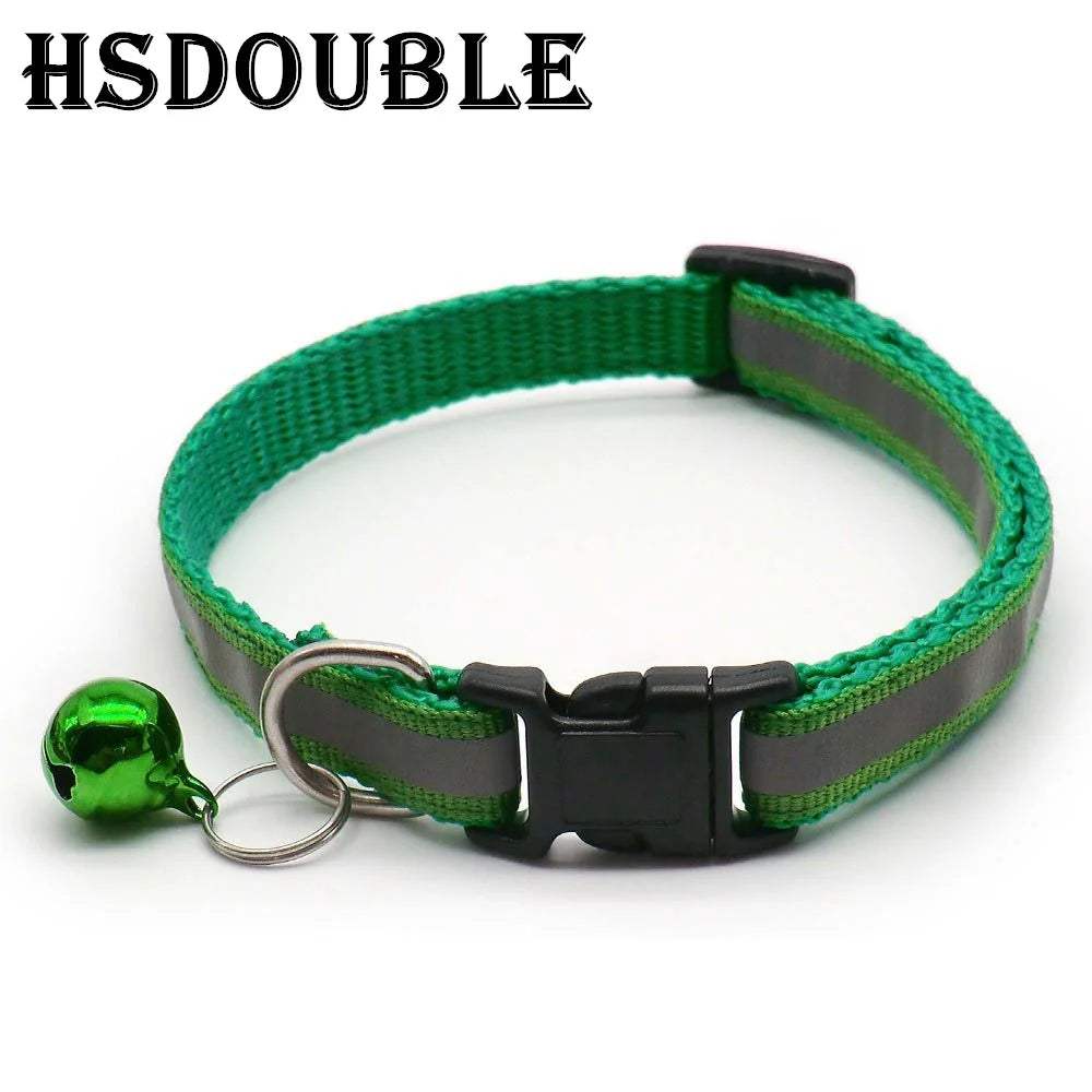 Reflective Adjustable Cats And Small Dogs Collars With Bells (2Pcs/Pack 12 )