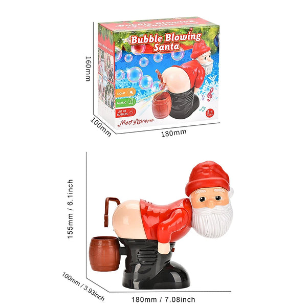 Christmas Butt Bubble Machine with Music & Light (Electric Fart Santa Toy)