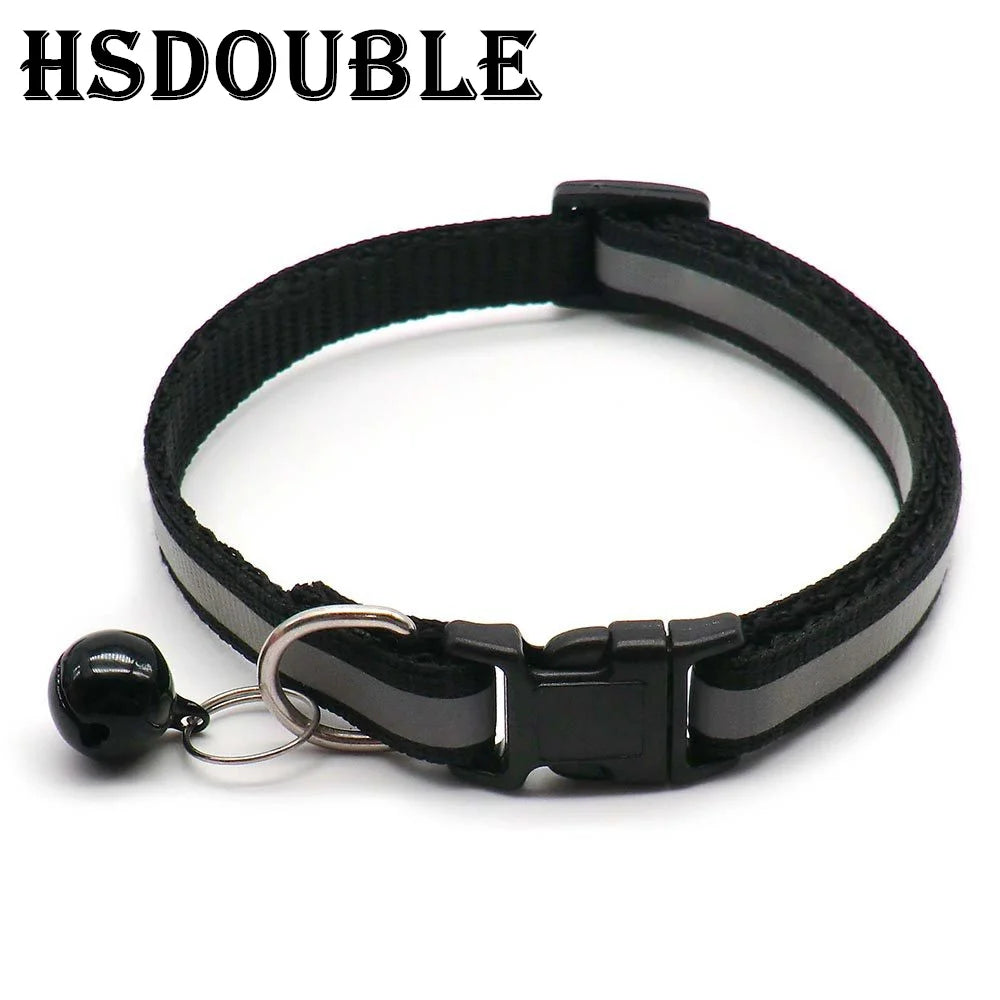 Reflective Adjustable Cats And Small Dogs Collars With Bells (2Pcs/Pack 12 )