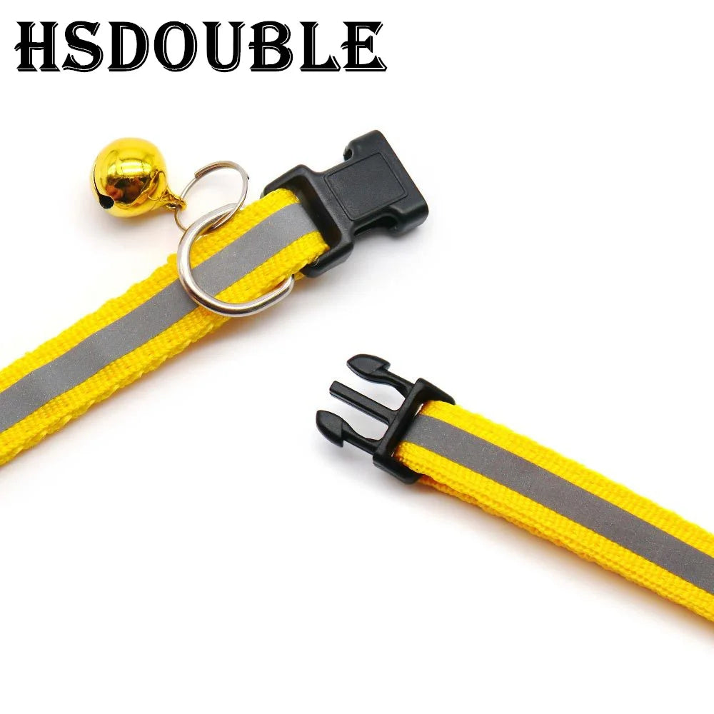 Reflective Adjustable Cats And Small Dogs Collars With Bells (2Pcs/Pack 12 )
