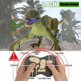 Remote Control Dinosaur Toys, 2.4 Ghz RC Walking N Roaring Realistic Velociraptor Dinosaur Toy with LED Lights, Dance N Fight Mode, Birthday Gifts for Kids Children Boys Girls Age 6-12