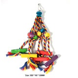 Parrot Toys Macaw Hanging Acrylic with Bells Bites Chew on Cages Cockatoo Stand Rack Swing Bird Toy Pet Product