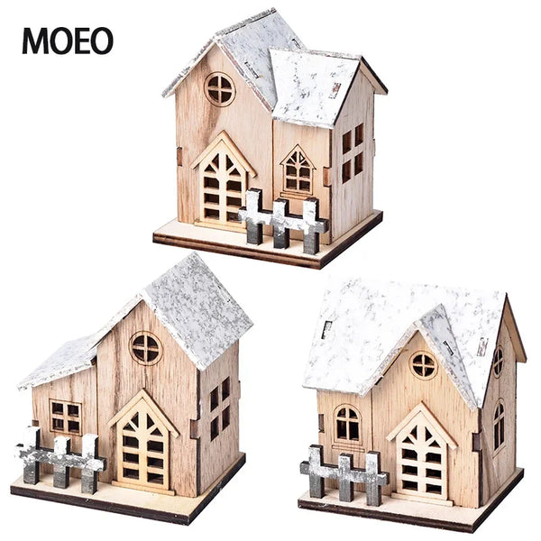 Christmas Decoration Christmas Decoration Light up Chalet LED Wooden Christmas Small House Christmas Tabletop Decoration