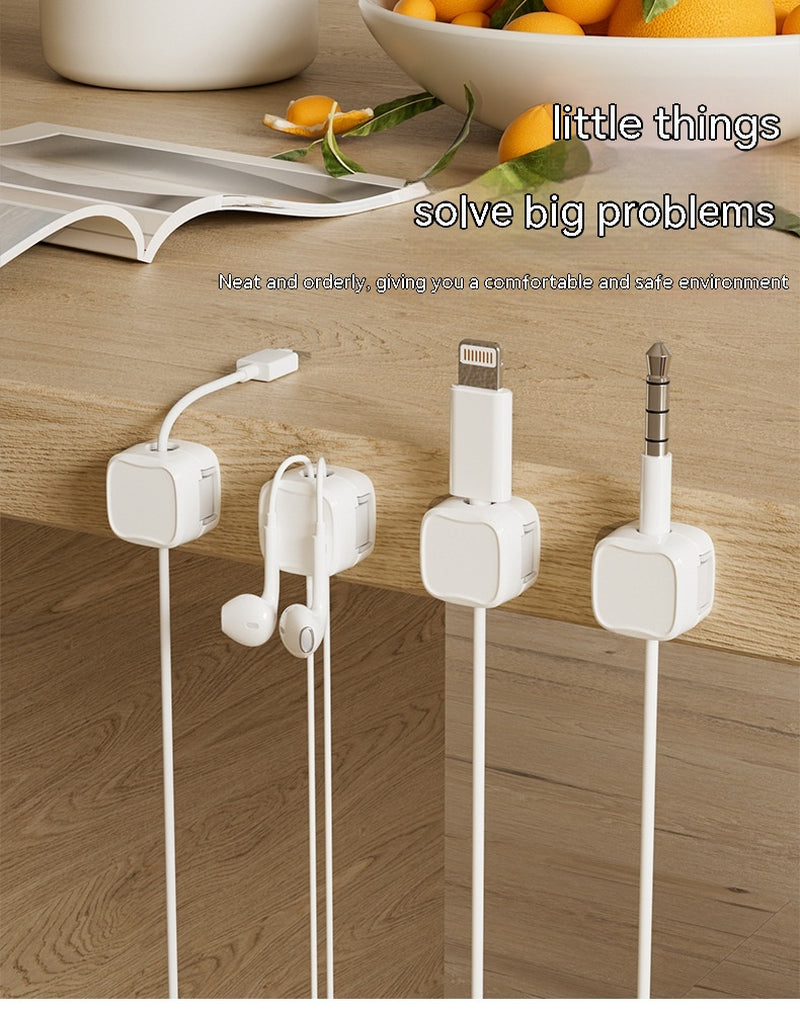 Magnetic Cable Clip under Desk Cable Management Adjustable Cord Holder Wire Organizer and Cable Management Wire Keeper