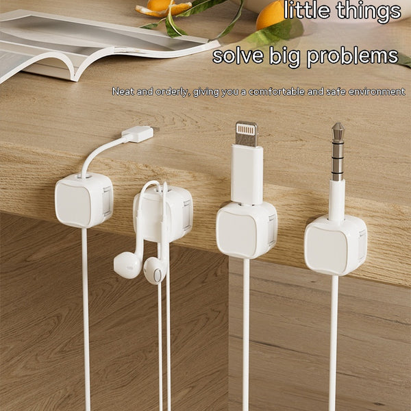 Magnetic Cable Clip under Desk Cable Management Adjustable Cord Holder Wire Organizer and Cable Management Wire Keeper