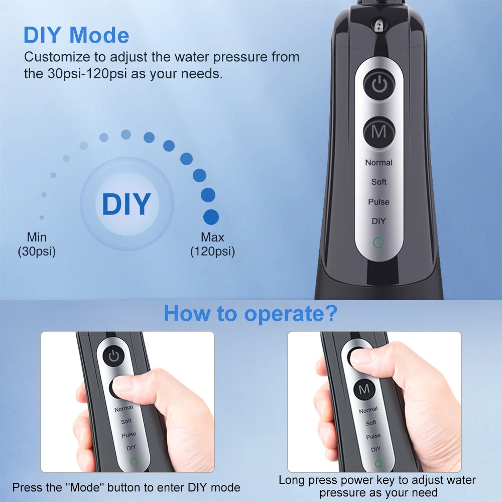 Dental Water Jet Flosser (300ML Teeth Cleaner)