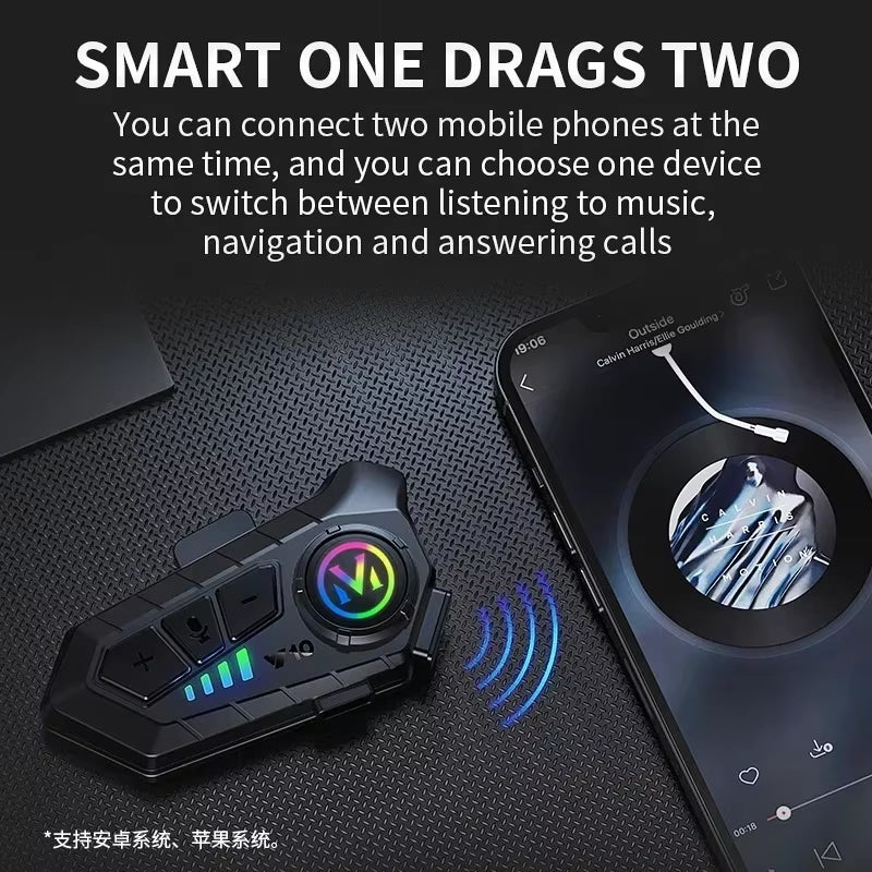  Motorcycle Helmet Waterproof Headset 