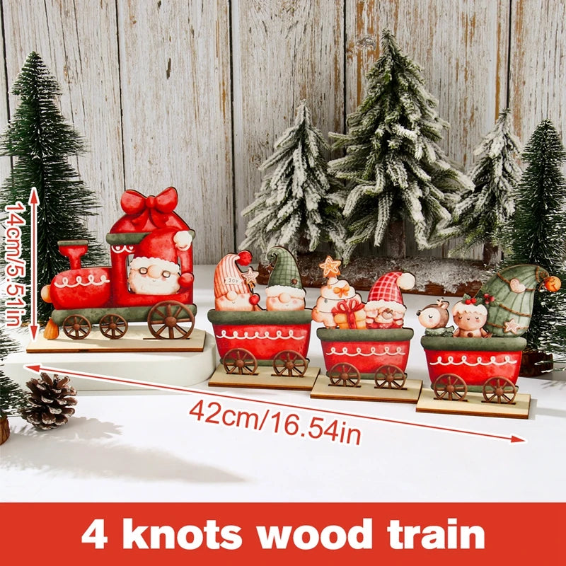 Little Train Wooden Christmas Decorations for Home 2024 Xmas Decor Christmas New Year 2024 Christmas Ornaments Christmas Noel