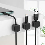 Magnetic Cable Clip under Desk Cable Management Adjustable Cord Holder Wire Organizer and Cable Management Wire Keeper