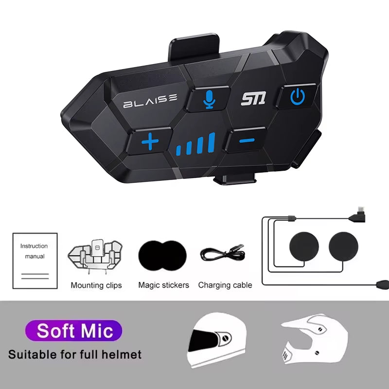  Motorcycle Helmet Waterproof Headset 