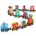 12Pcs/Sets Magnetic Digital Train Colorful Cognition Wooden Toy Learning Car Montessori Children'S Assembly Educational Toys