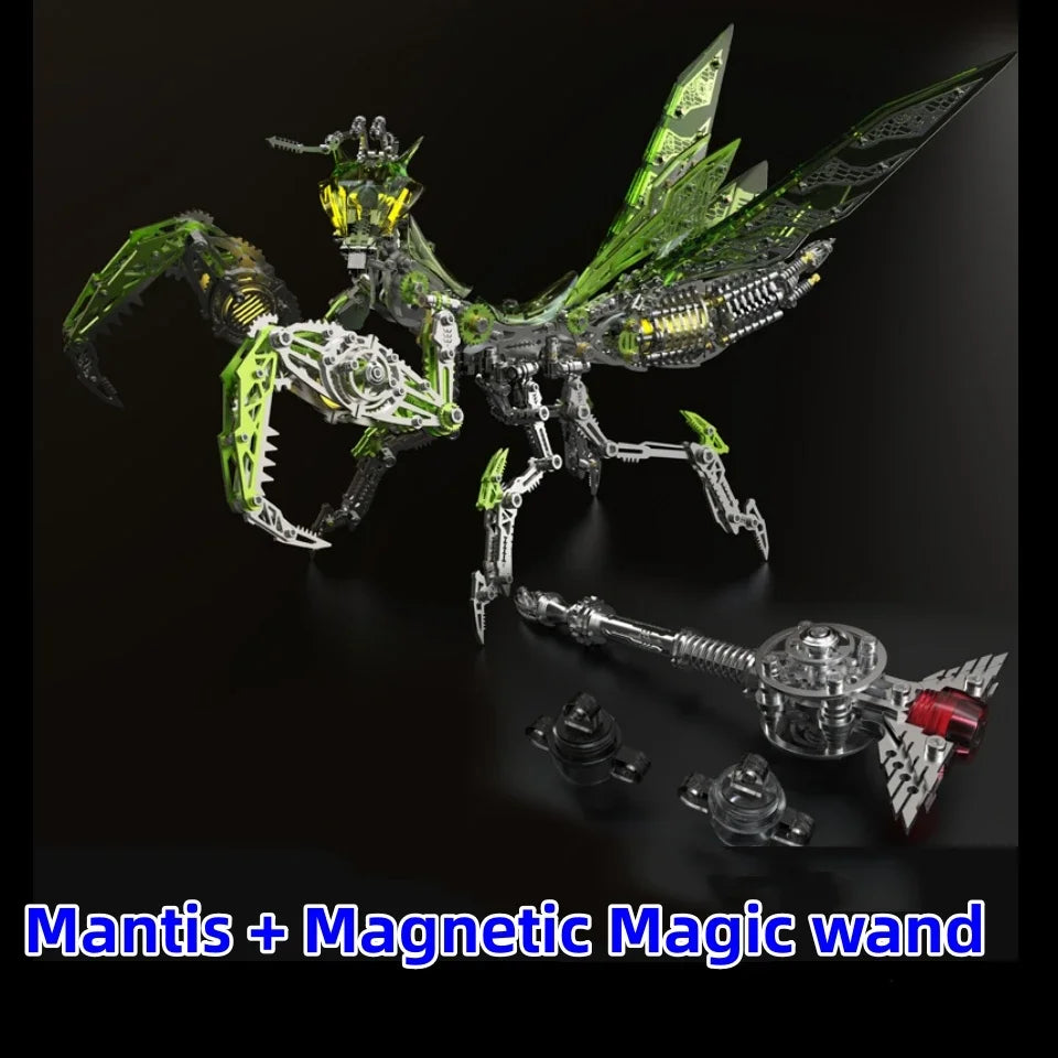 Mechanical Mantis Metal Model Kits DIY Punk Mantis Stainless Steel Insects Assembly 3D Puzzles Toy for Adults Kids - 1000+PCS