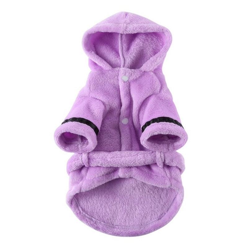 Soft Quick Drying Pet Pajama with Hood Thickened Luxury Soft Cotton Hooded Bathrobe Super Absorbent Dog Bath Towel Pet Nightwear