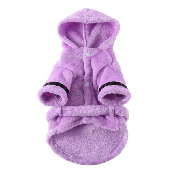 Soft Quick Drying Pet Pajama with Hood Thickened Luxury Soft Cotton Hooded Bathrobe Super Absorbent Dog Bath Towel Pet Nightwear