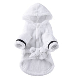 Soft Quick Drying Pet Pajama with Hood Thickened Luxury Soft Cotton Hooded Bathrobe Super Absorbent Dog Bath Towel Pet Nightwear