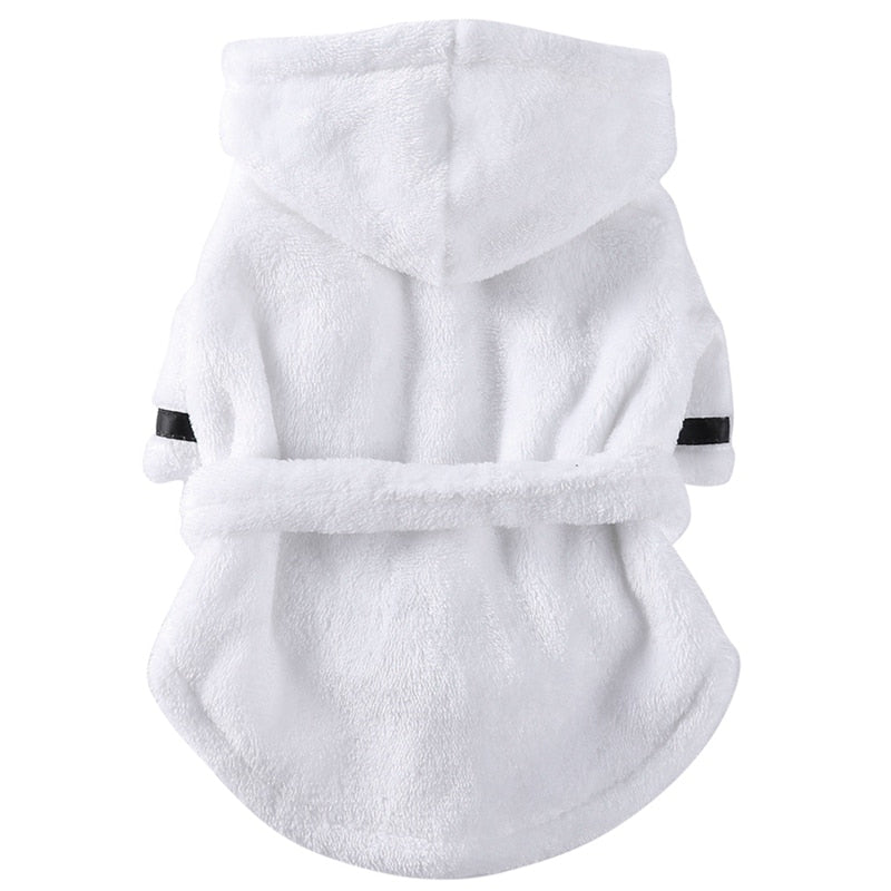 Soft Quick Drying Pet Pajama with Hood Thickened Luxury Soft Cotton Hooded Bathrobe Super Absorbent Dog Bath Towel Pet Nightwear