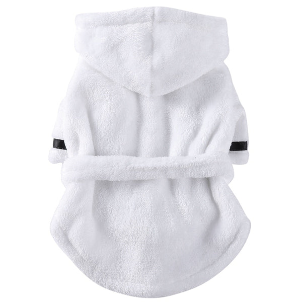 Soft Quick Drying Pet Pajama with Hood Thickened Luxury Soft Cotton Hooded Bathrobe Super Absorbent Dog Bath Towel Pet Nightwear