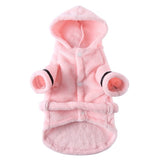 Soft Quick Drying Pet Pajama with Hood Thickened Luxury Soft Cotton Hooded Bathrobe Super Absorbent Dog Bath Towel Pet Nightwear