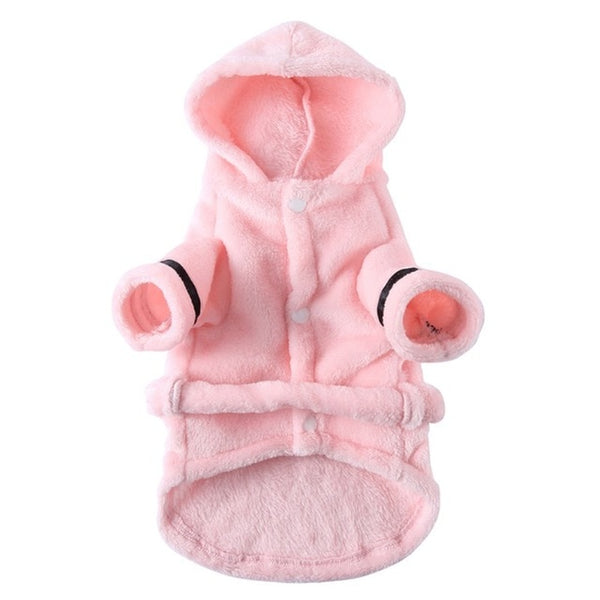 Soft Quick Drying Pet Pajama with Hood Thickened Luxury Soft Cotton Hooded Bathrobe Super Absorbent Dog Bath Towel Pet Nightwear